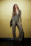 LIZZO GOLD ALLOVER SEQUINS JUMPSUIT